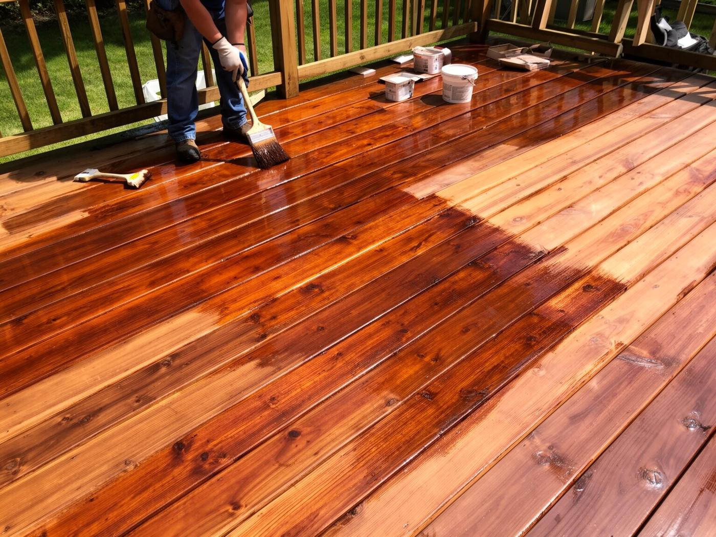 Deck repair and staining by Exceptional Painting